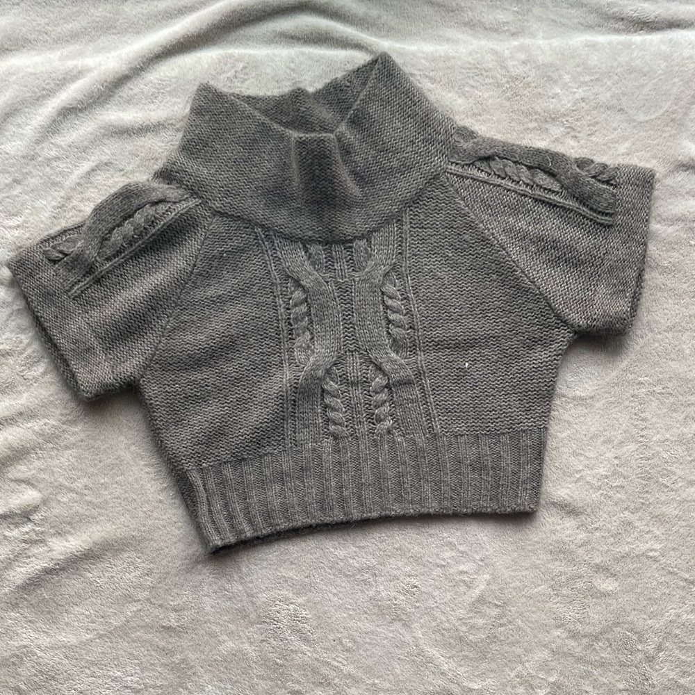 Crop short sleeve sweater